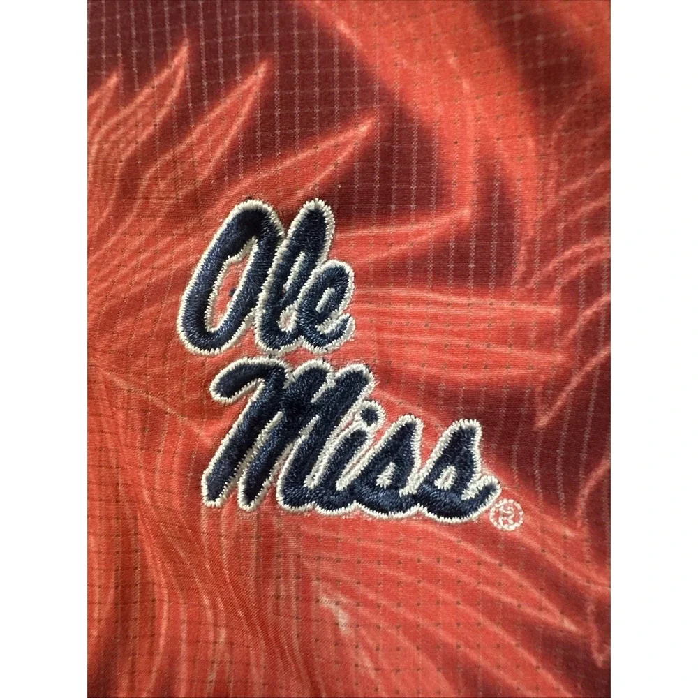 Tommy Bahama Ole Miss Rebels Floral Hawaiian Shirt Polo Mens XL NCAA Football